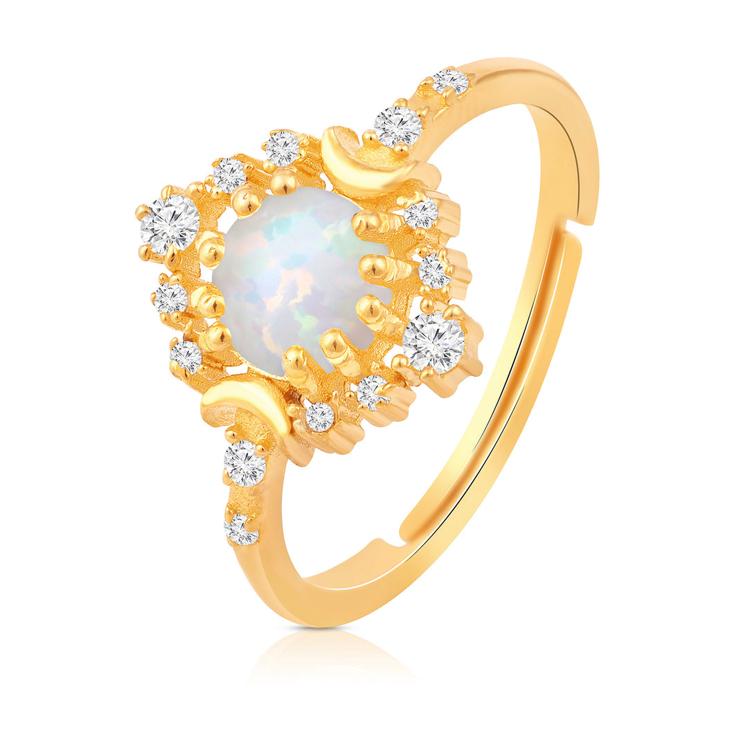 Opal Moon Ring